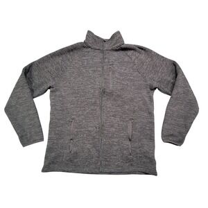 SwissTech Jacket Mens Medium Gray Full Zip Fleece Lined Outdoor Hiking Pockets